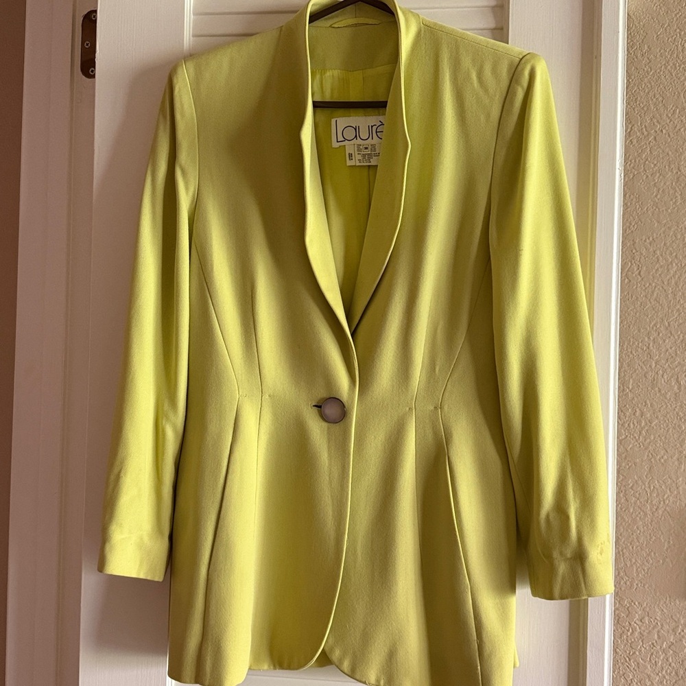 Lime Green Single-Button Blazer